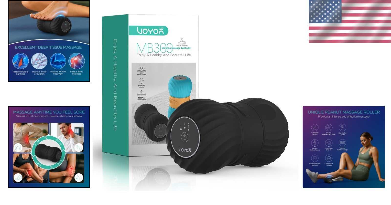Electric Vibrating Peanut Massage Ball Roller
