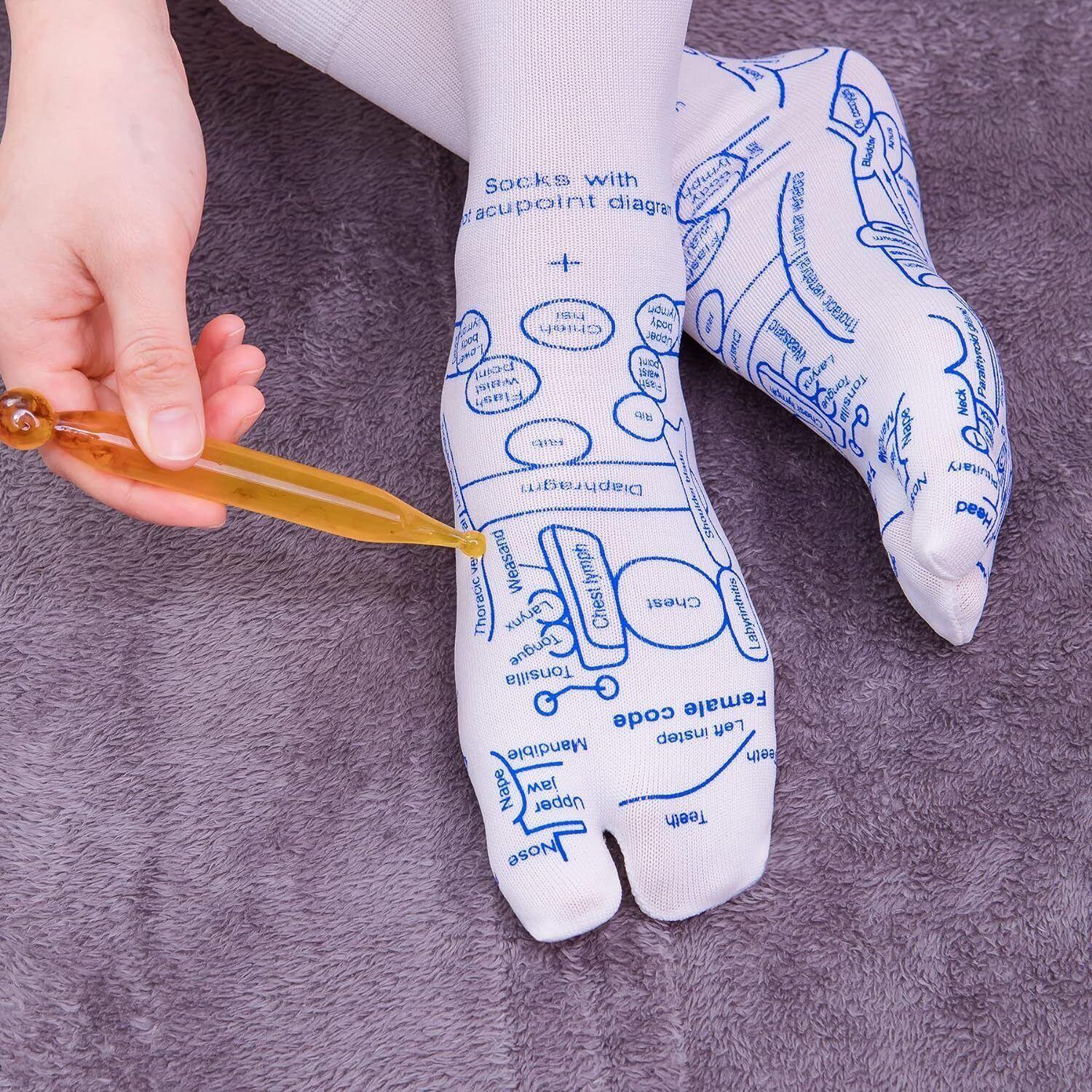 Reflexology Socks with Trigger Point Massage Tool, Foot Pain Relief Remedy for F