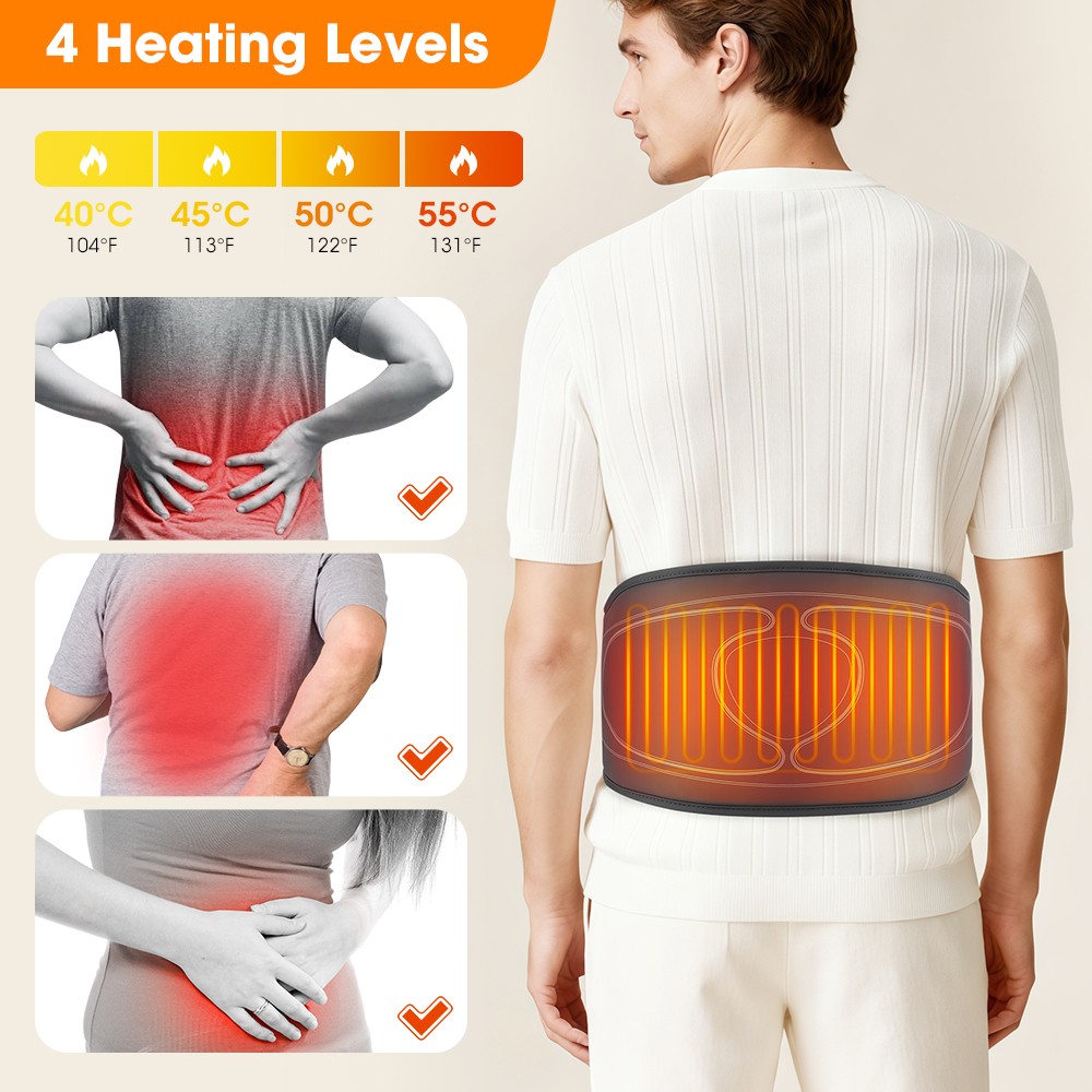 Massage Belt Electric Heated for Back Support Waist Vibration Massager 2026