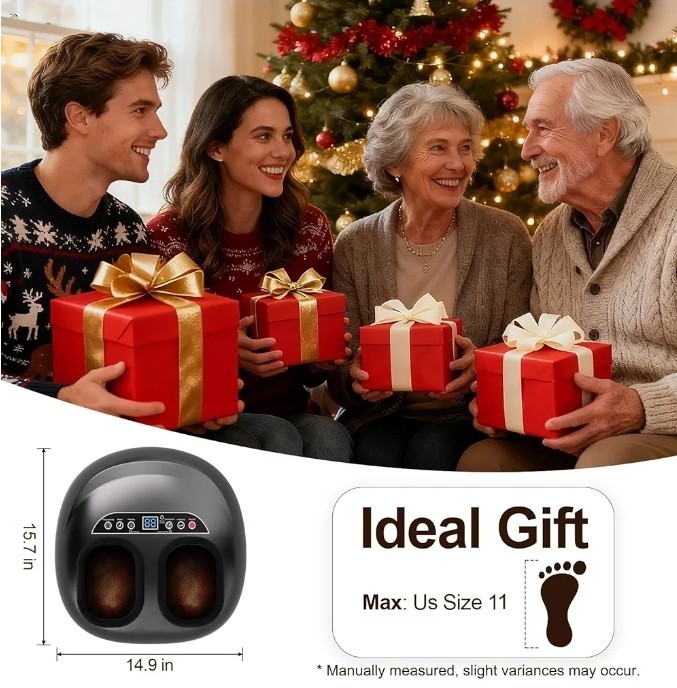 Heated Shiatsu Foot Massager Deep Kneading Pain Relief Machine Gift for Men Wome