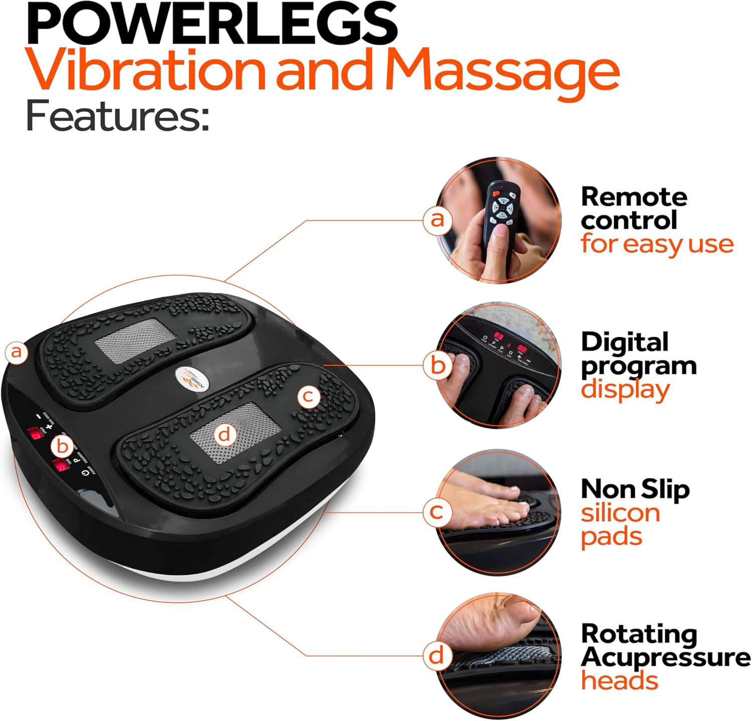 Power Legs Electric Foot Massager Machine with Remote Control, Adjustable Speed,