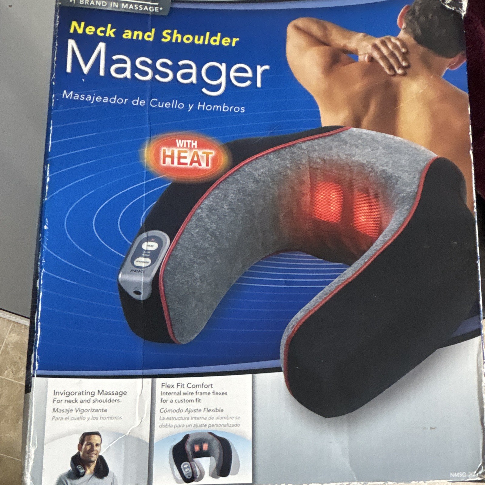 HoMedics Neck & Shoulder Massager Heated Vibrating 2-Head Corded NMSQ-2