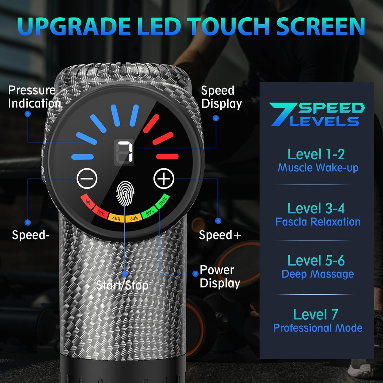 TOLOCO Massage Gun, Deep Tissue Back Massager for Athletes with 10 Massage Heads