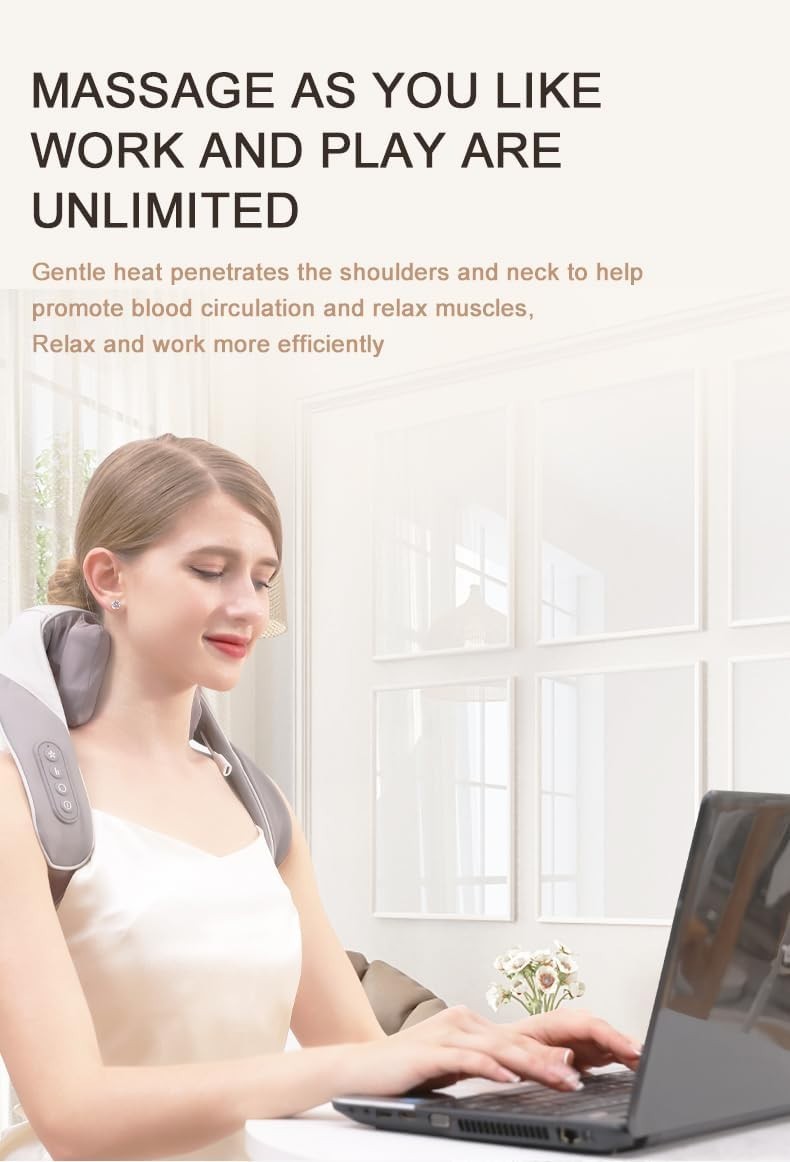 Professional-Grade Neck and Shoulder Massager with Heat for Easy Stress Relief