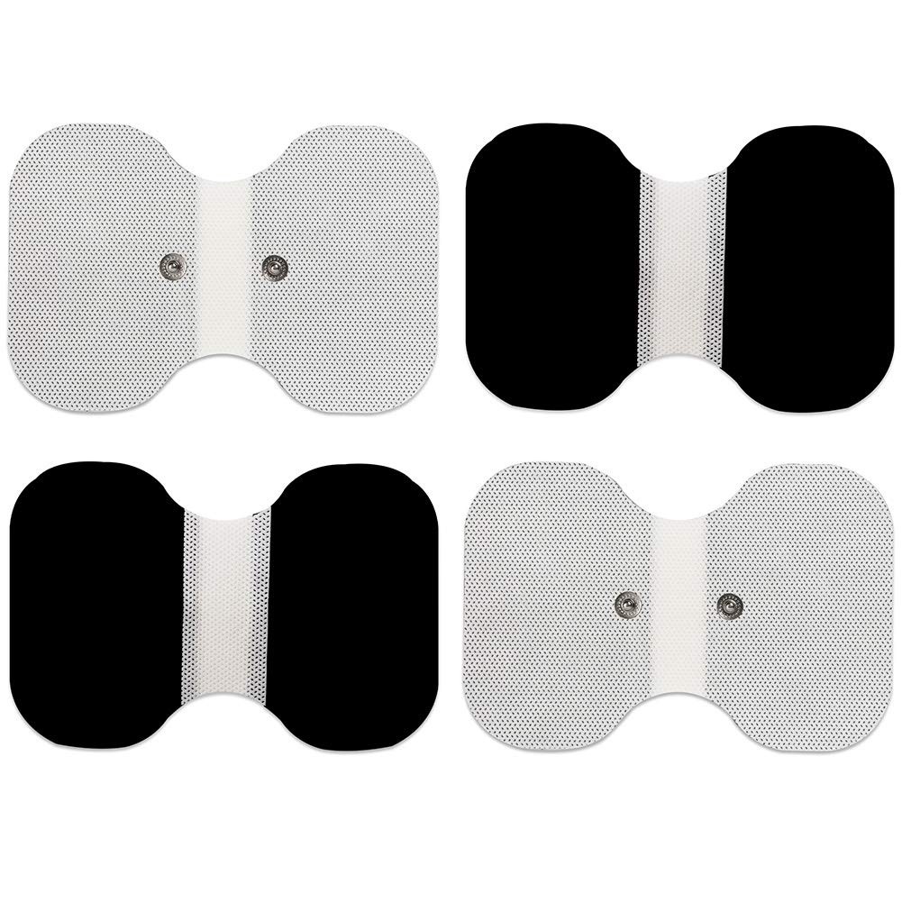 TENS Unit Pads 4.3â€ X 6â€, 4Pcs Snap Electrode Pads Large, Butterfly Shape…