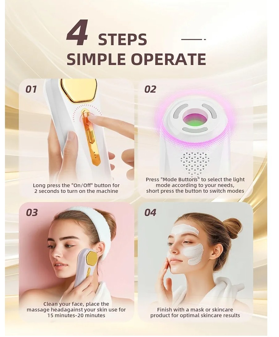 INTEO Milk Light Therapy 3 Mode Face Massager – NIB
