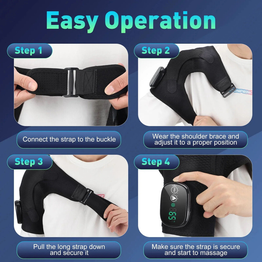 Heated Shoulder Wrap, Shoulder Massager with Vibration Heating For Pain Relief