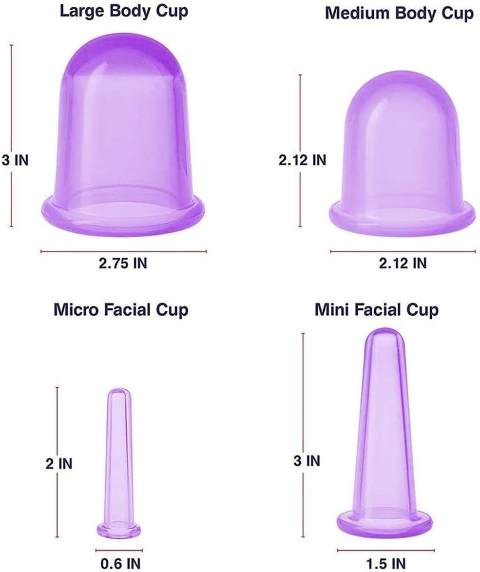 Facial Cupping Set Silicone Cupping Therapy Sets 7Pcs Anti-Cellulite Cup Vacuum