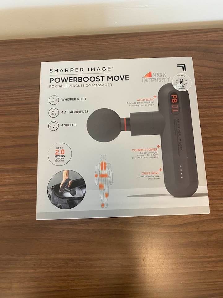 Sharper Image Powerboost Move Deep Tissue Travel Percussion Massager – Dark Gray