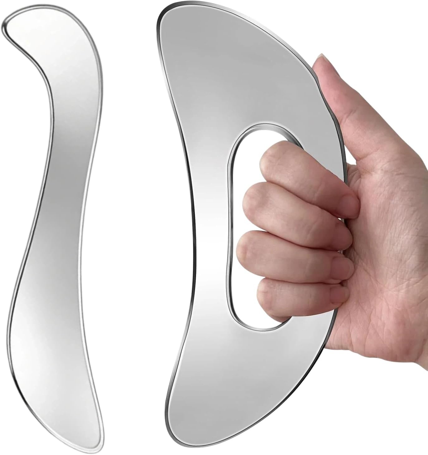 Stainless Steel Gua Sha Muscle Scraping Tool, Ergonomic Body Massage Scraper wit