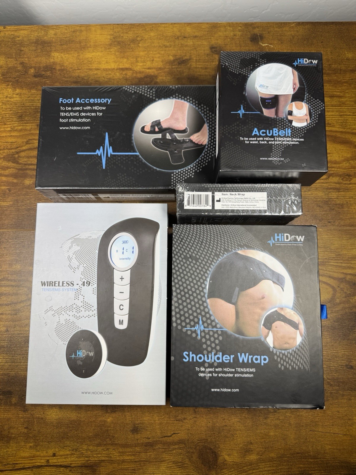HiDow Wireless TENS/EMS System 4-9 Muscle Stimulator Recovery Pain Relief BUNDLE