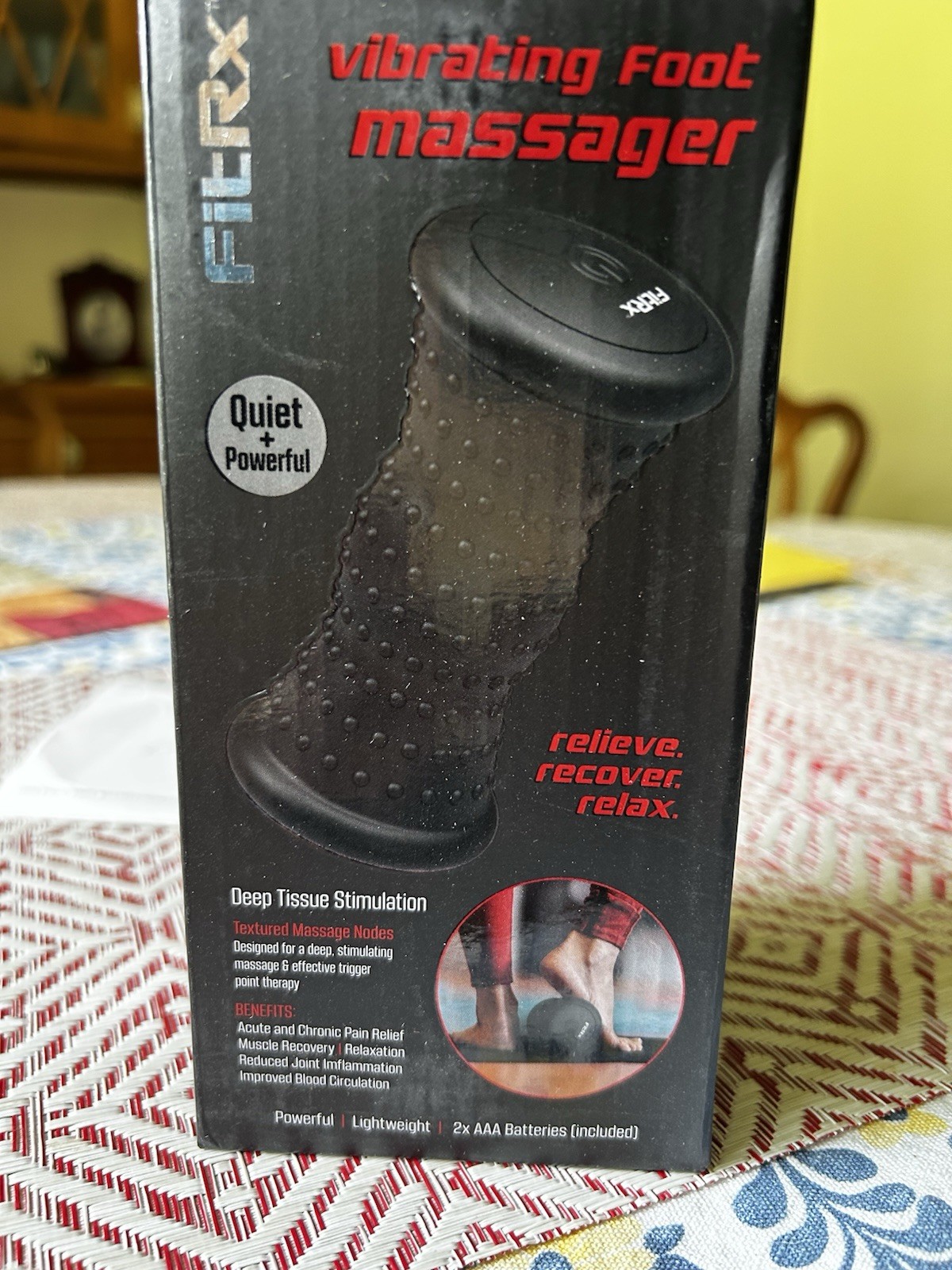 Vibrating Foot Massager with Textured Surface for Pain Relief.