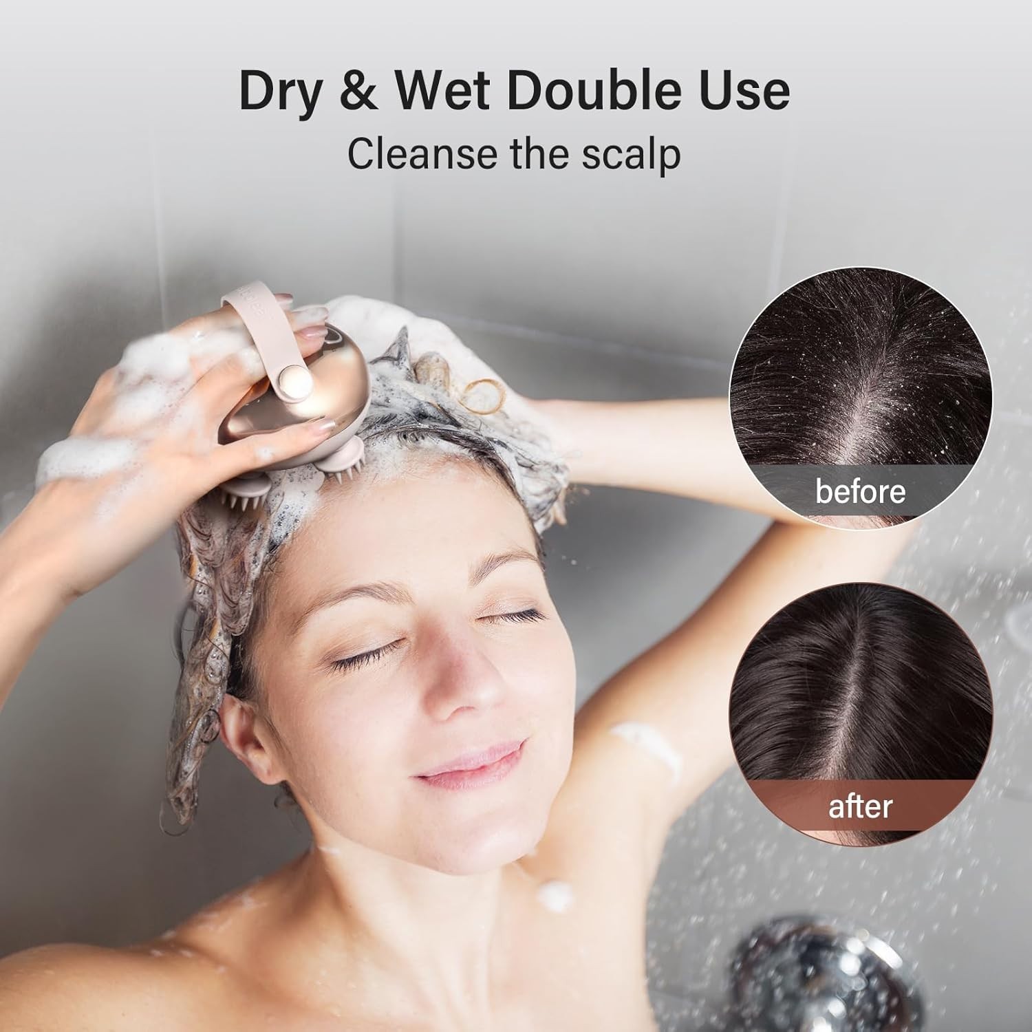 Portable Waterproof Scalp Massager – Relaxing Rechargeable Hair Massager Gift