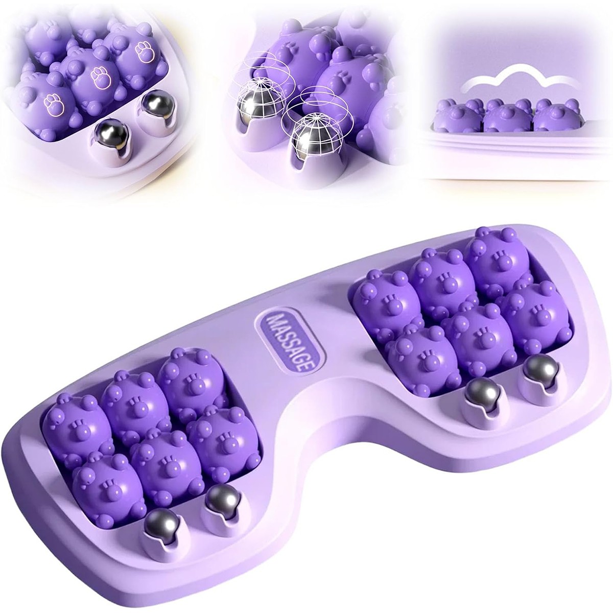 Dual Foot Massager Roller Foot Massage Plantar Fasciitis Relief Stress Relief