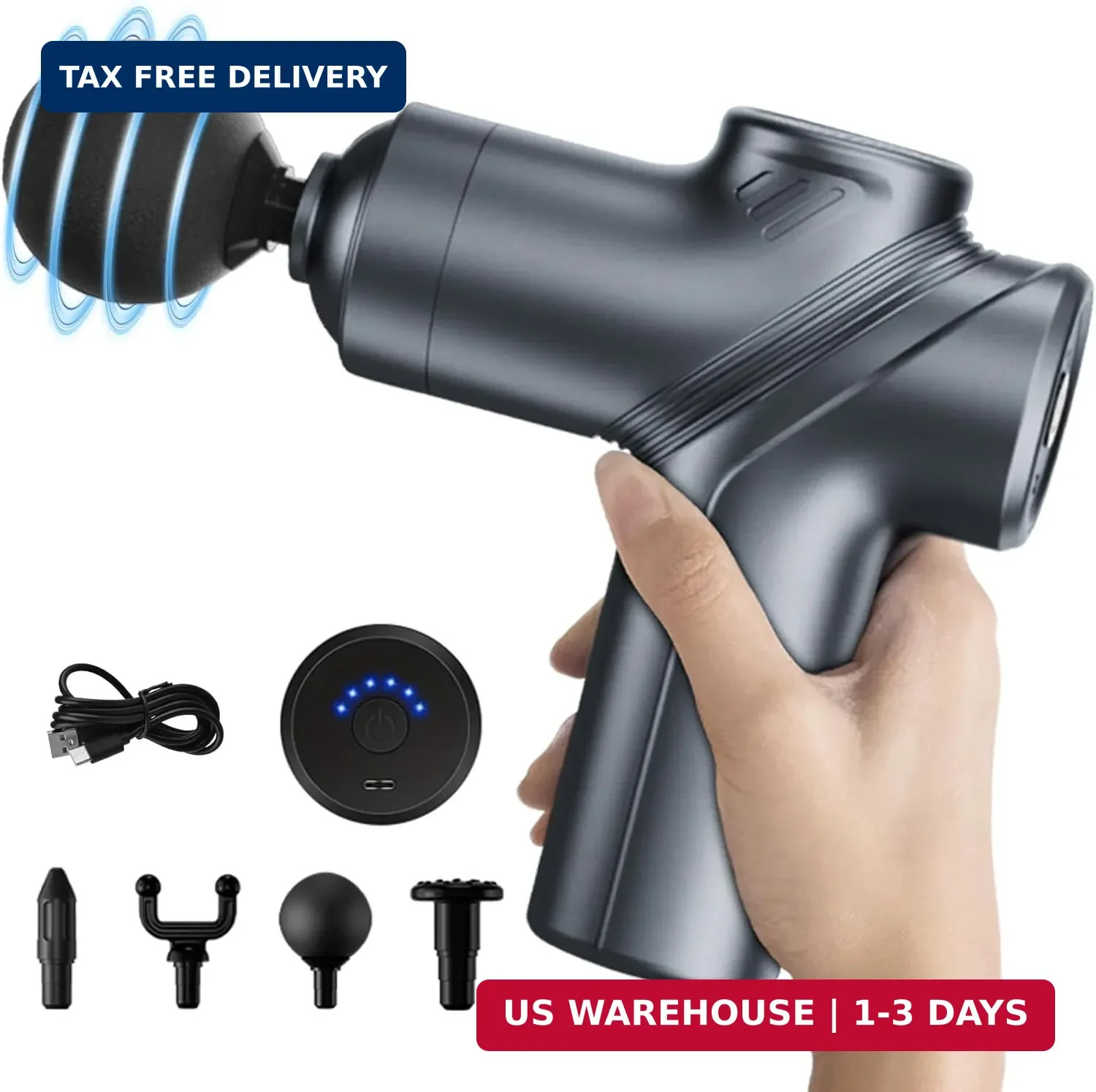 LEERCON Massage Gun Deep Tissue, Silent Motor and Portable Massage Gun with 4 In