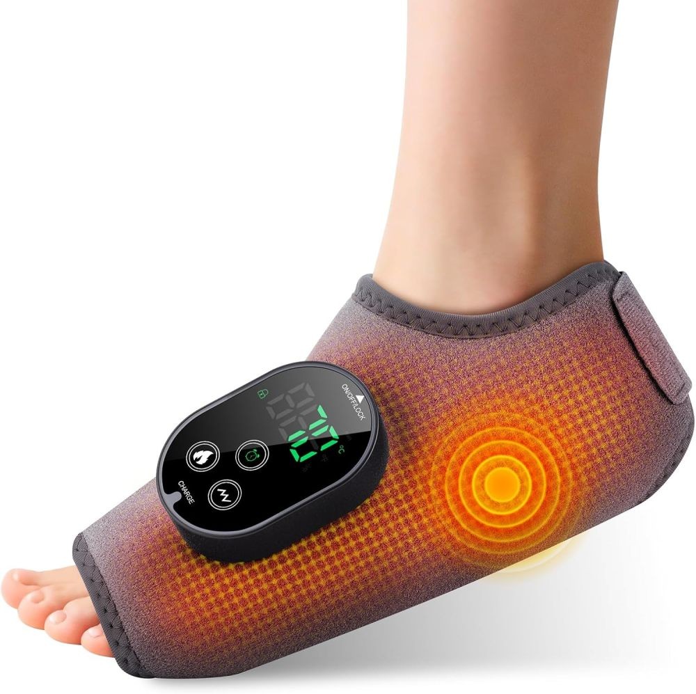 Electric Foot Ankle Massager Pain Relief with 6 Heat Levels, 3 Vibration Modes