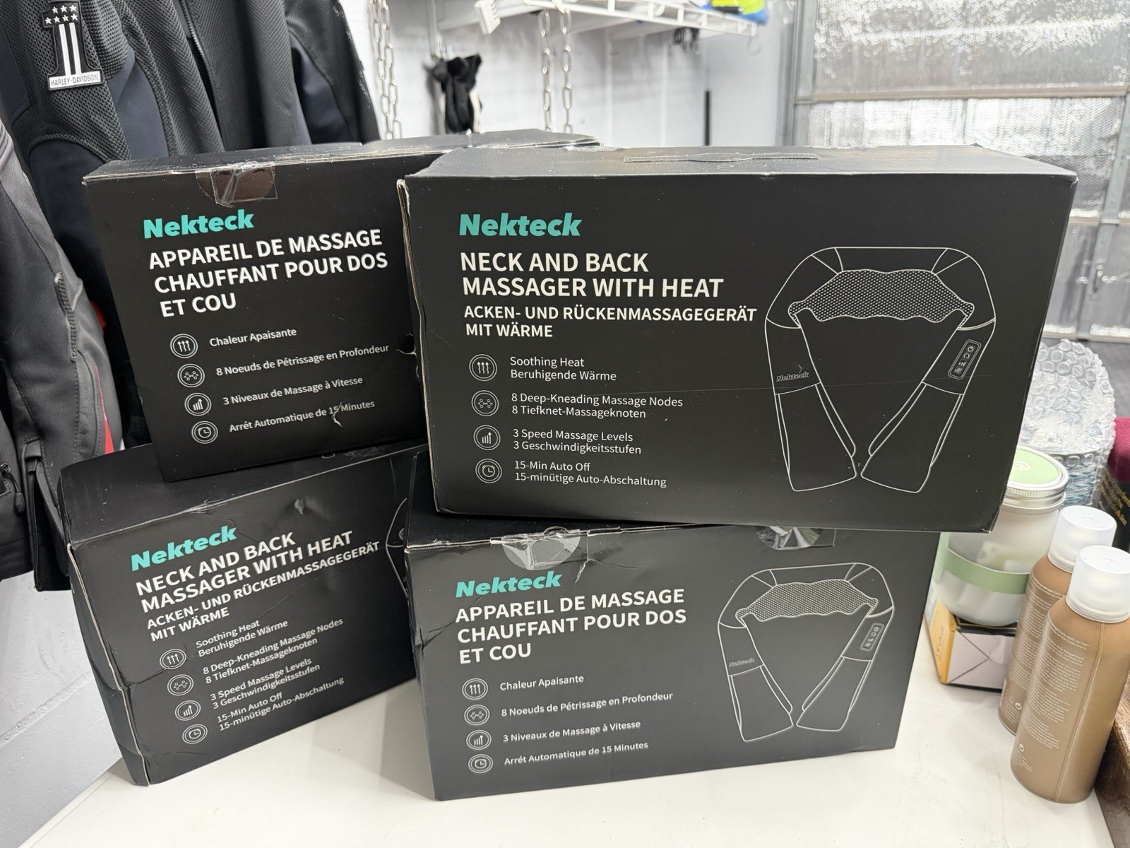 Nekteck Shiatsu Kneading Neck/Back/Shoulder Massager Heat 8-Node Black