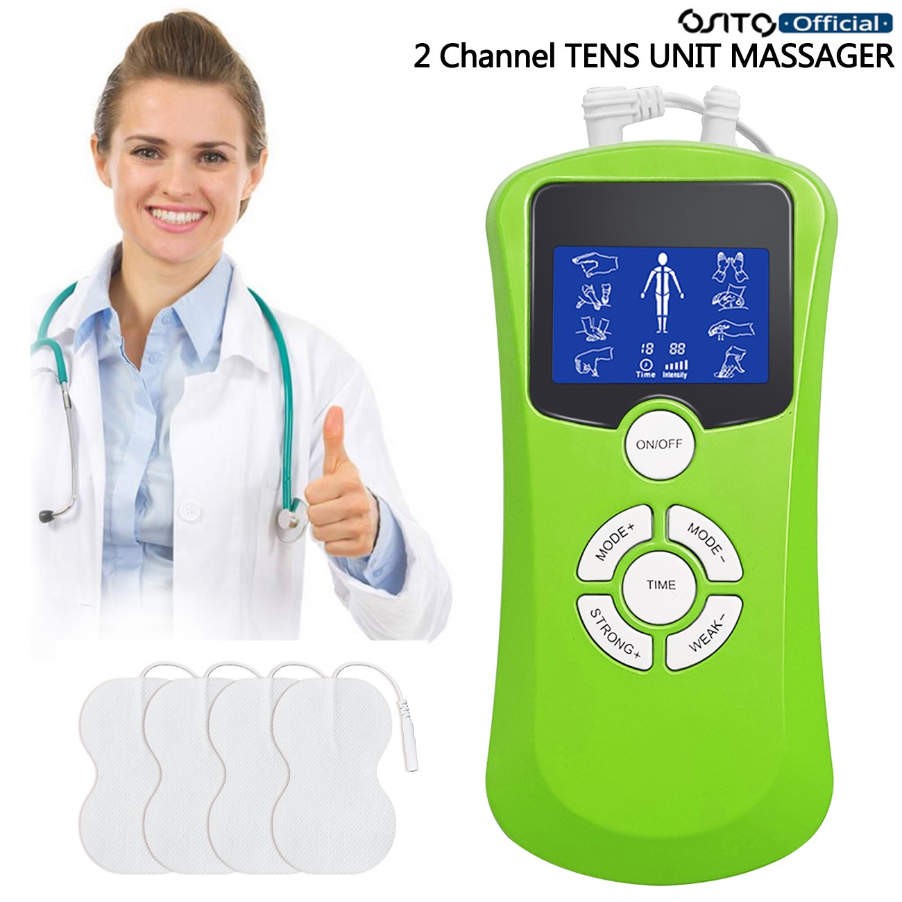 TENS UNIT Electronic Pulse Massager Muscle Stimulator Promote Blood Circulation