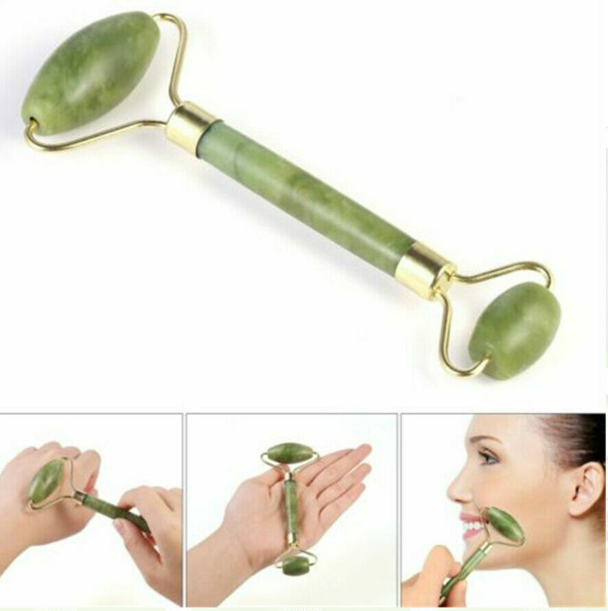 Natural Jade Roller Gua Sha Face Body Eye Board Set Massager Tool Anti Aging US