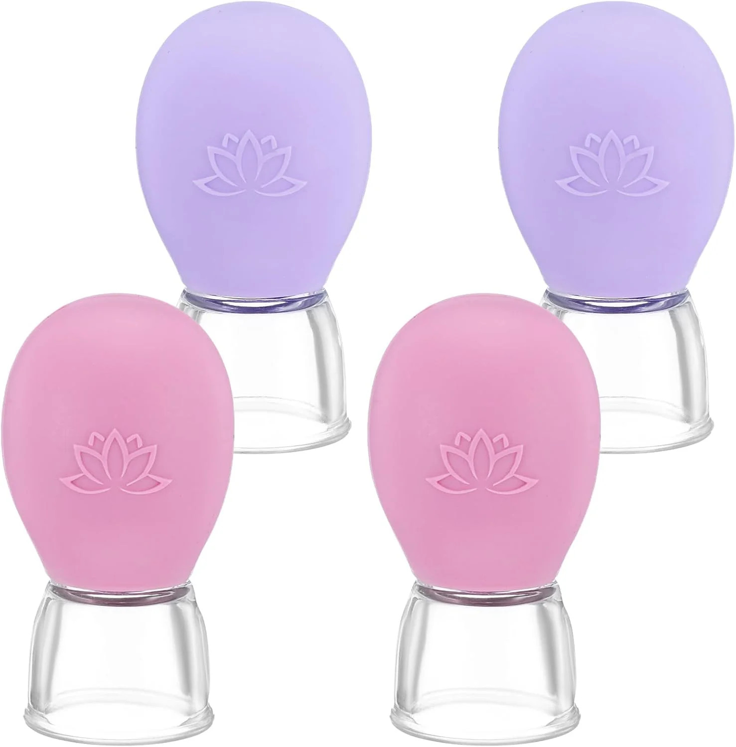 4 Pcs Glass Vacuum Cupping Set for Face Body Massage Anti Cellulite Therapy