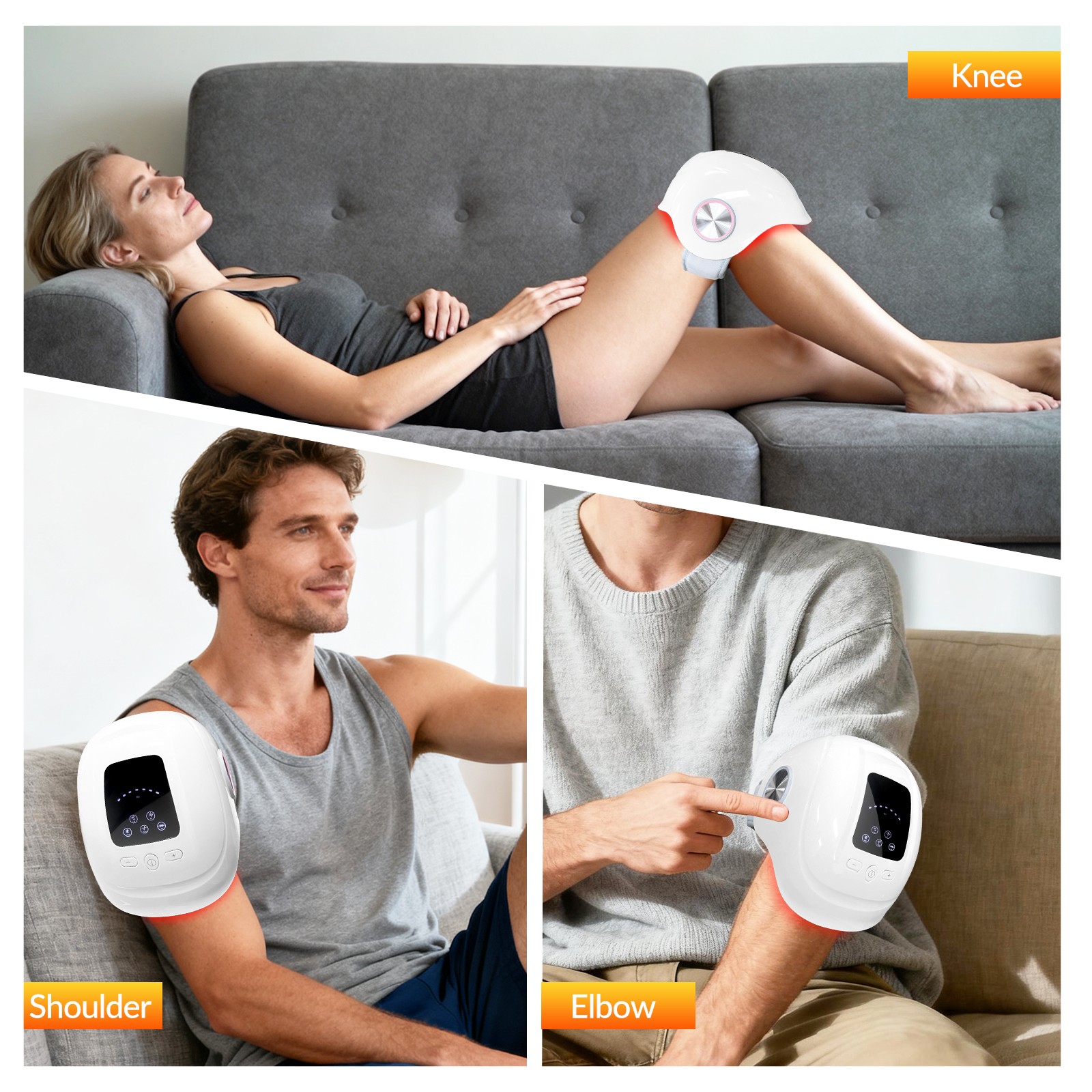 Heated Knee Therapy Massager with Vibration for Arthritis and Muscle Pain Relief