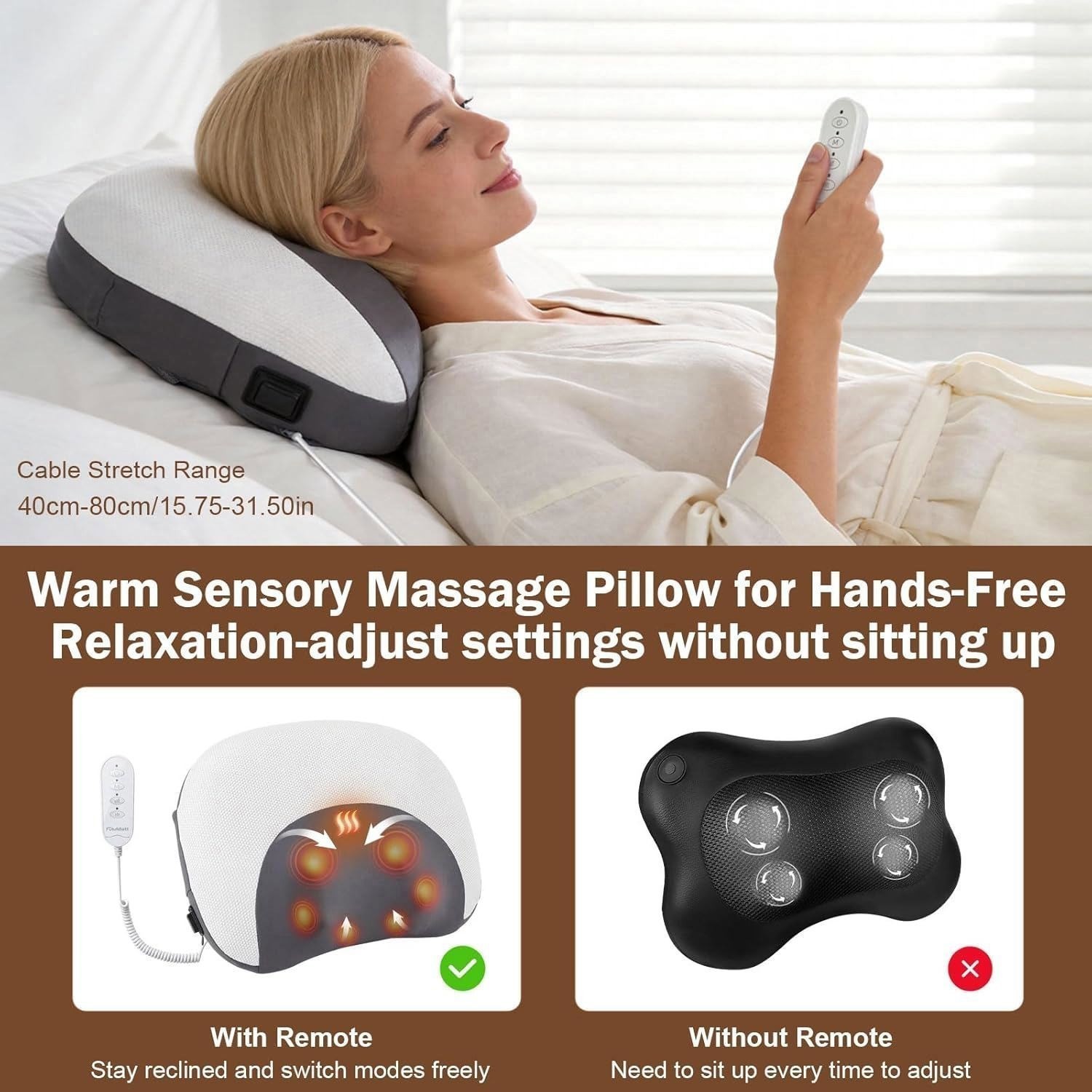 Ergonomic Neck Pillow Help Massage Soft Adjustable Sleeping Heating 100% UPGRADE