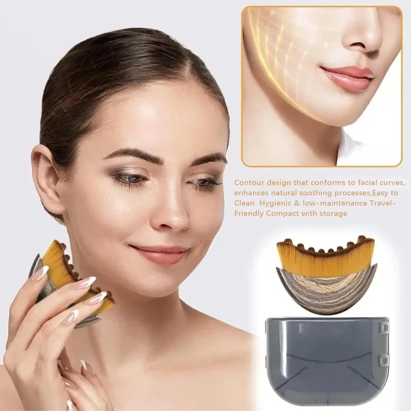 2PC Lymphatic Contour Face Brush Lymphatic Drainage Massager for Face