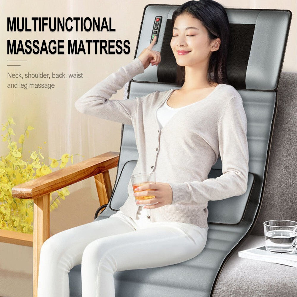 Full Body Vibration Electric Massage Mat Pad for Bed with Rotating Shiatsu