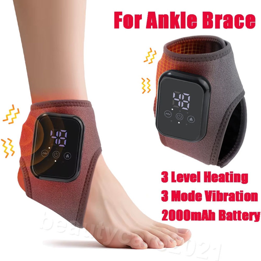 Electric Foot Ankle Massager Relieve Ankle Pain 3 Heat Levels, 3 Vibration Modes