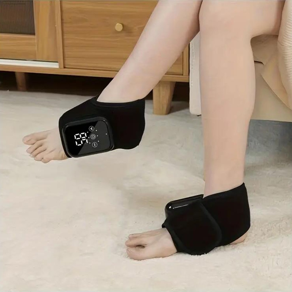 2PCS Electric Foot Ankle Massager Heating and Vibration Hot Compress PainRelief