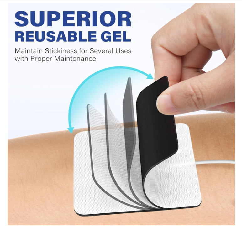 40PCS TENS Pads Replacement Electrode Pads Reusable EMS Muscle Stimulator 2×2