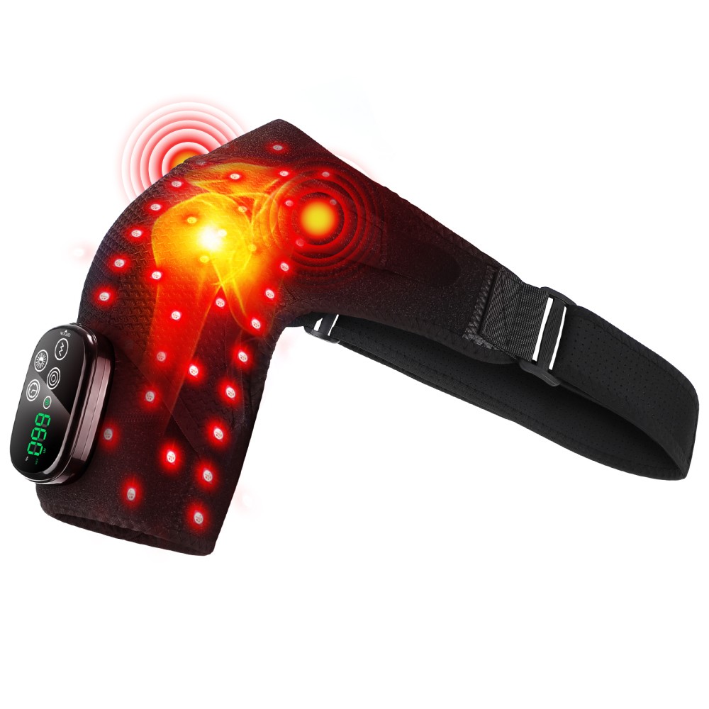 2-in-1 Red Light Knee Joint Shoulder Massager Therapy Pain Relief with Vibration