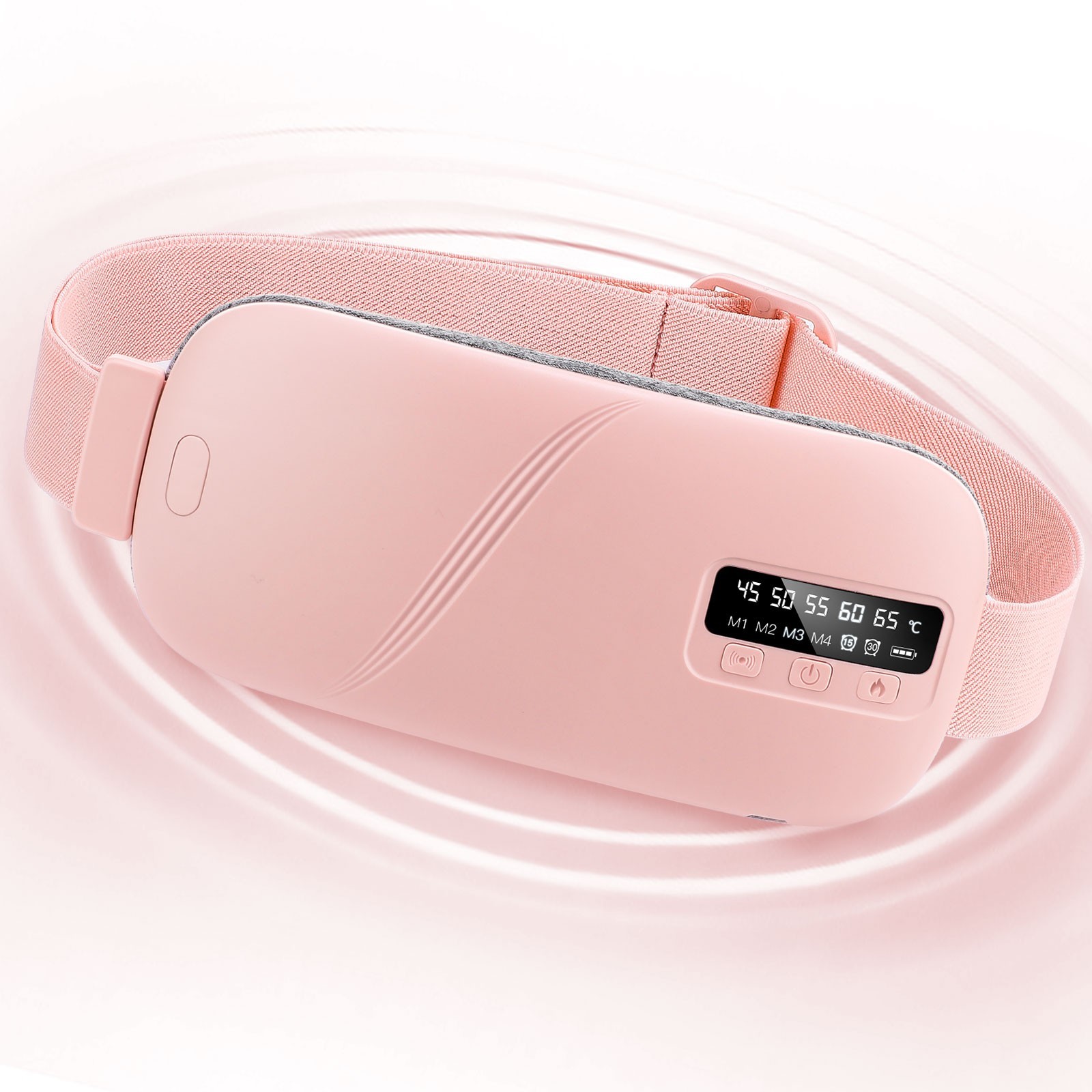 Rechargeable Menstrual Heating Belt with Vibration Massage, 5 Modes Electric Wai