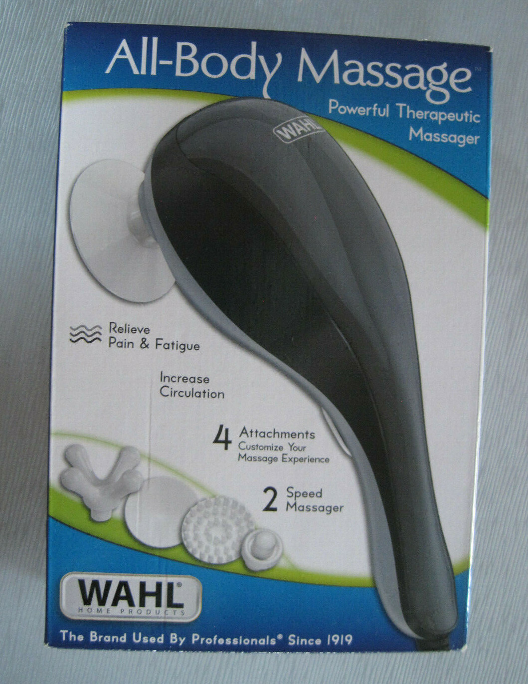 Wahl 4120-1801 All Body Powerful Therapeutic 2-Speed Massager With 4 Attachments