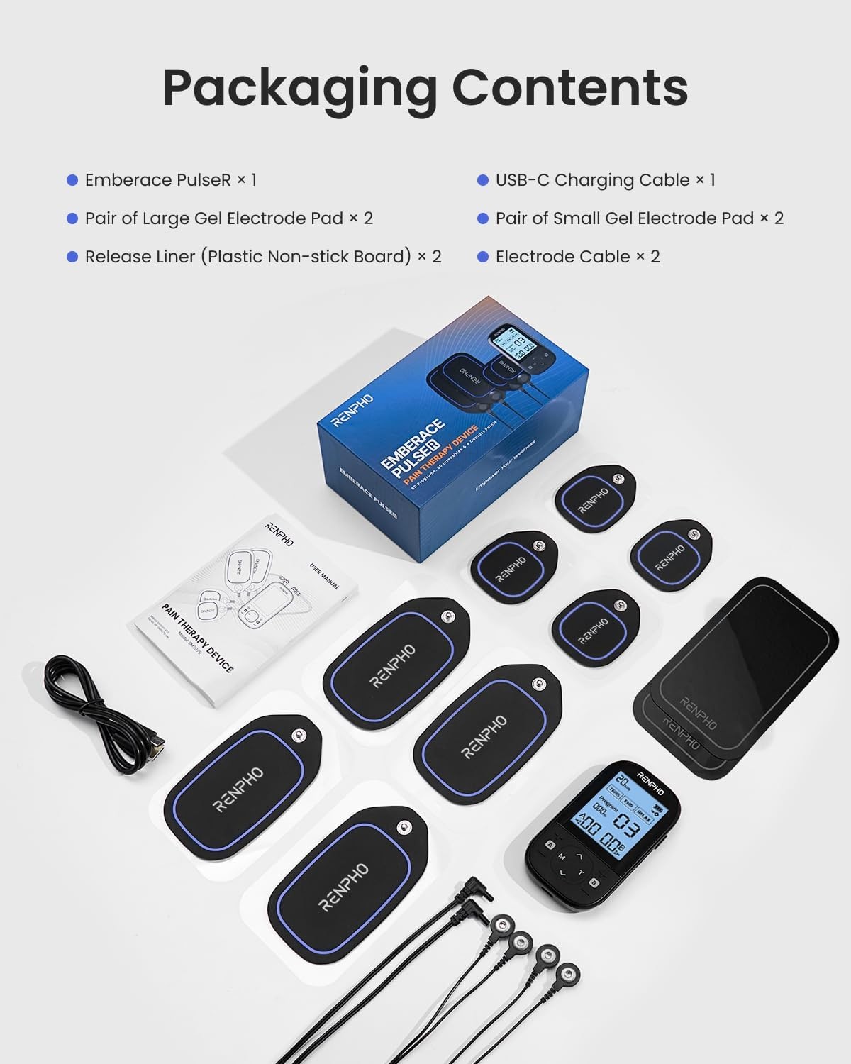 RENPHO TENS Unit Muscle Stimulator, 60 Programs EMS Unit for Back Pain Relief