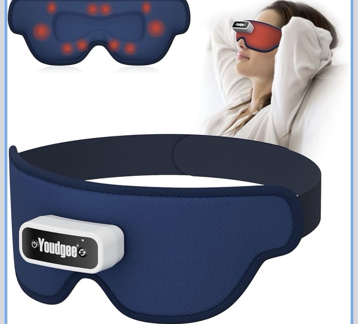 Eye Massager with Heat, Smart Vibration Massager for Migraines Relief
