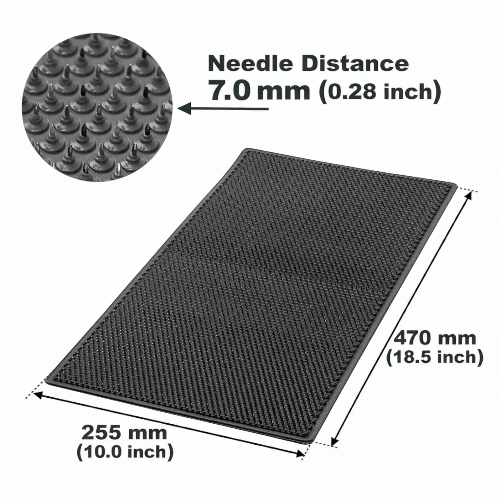 LYAPKO Acupuncture Mat Big Pad 7,0 Acupressure Applicator Massager Коврик Black