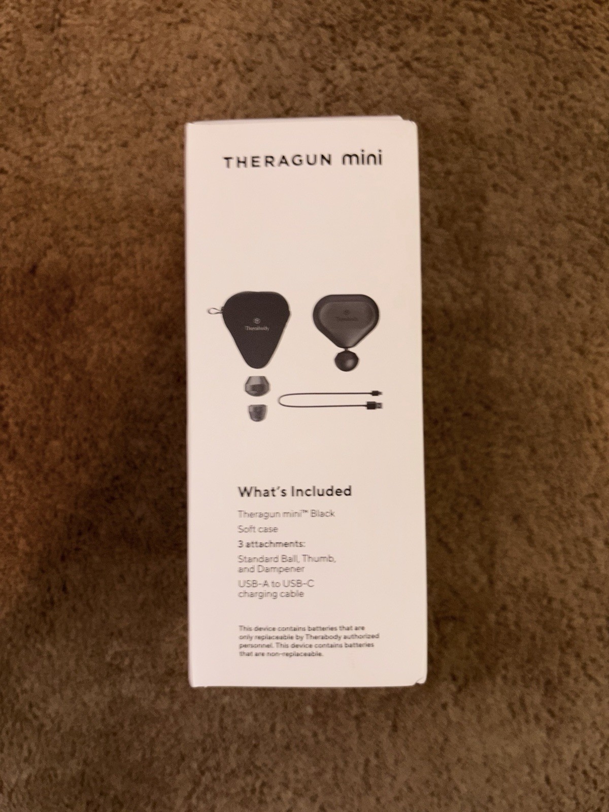 Theragun Mini Massager 2nd Gen – Black – Open Box – All Accessories BUT Thumb