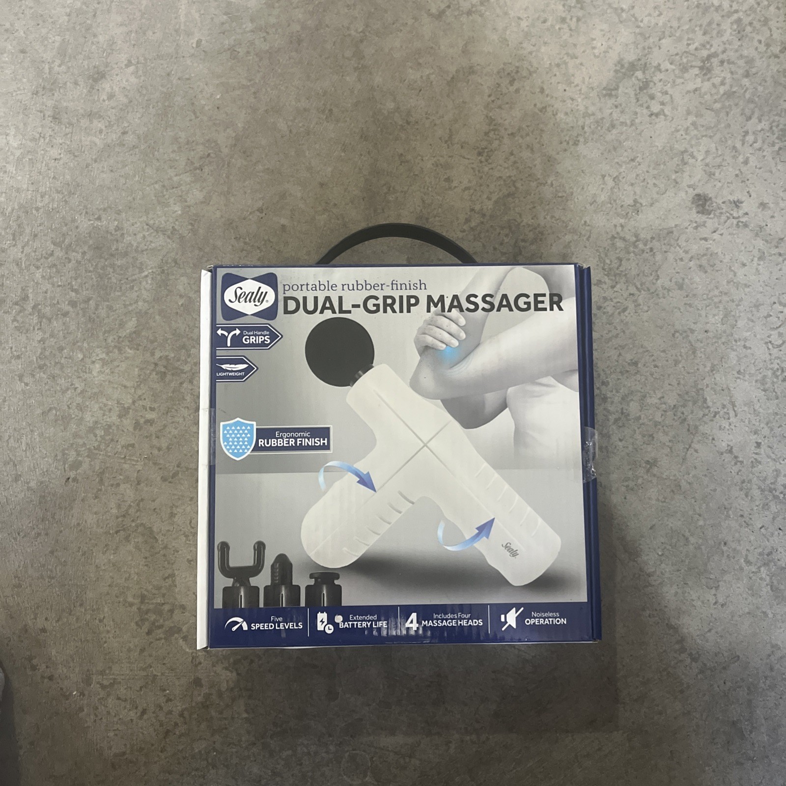 Sealy Dual-Grip Massager – 5 speed levels & Noiseless operation!
