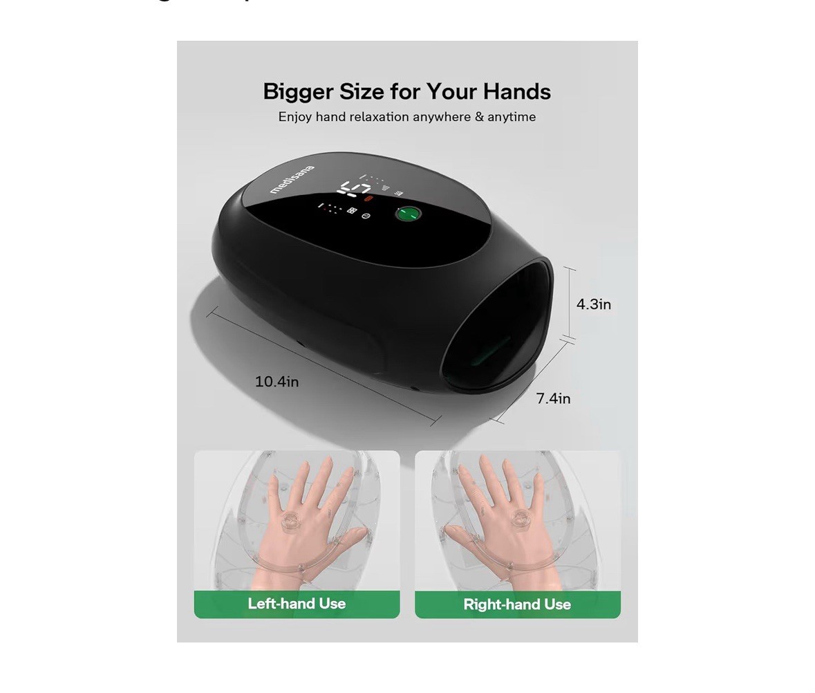 Medisana Cordless Hand Massager for Arthritis and Carpal Tunnel HM105B Black