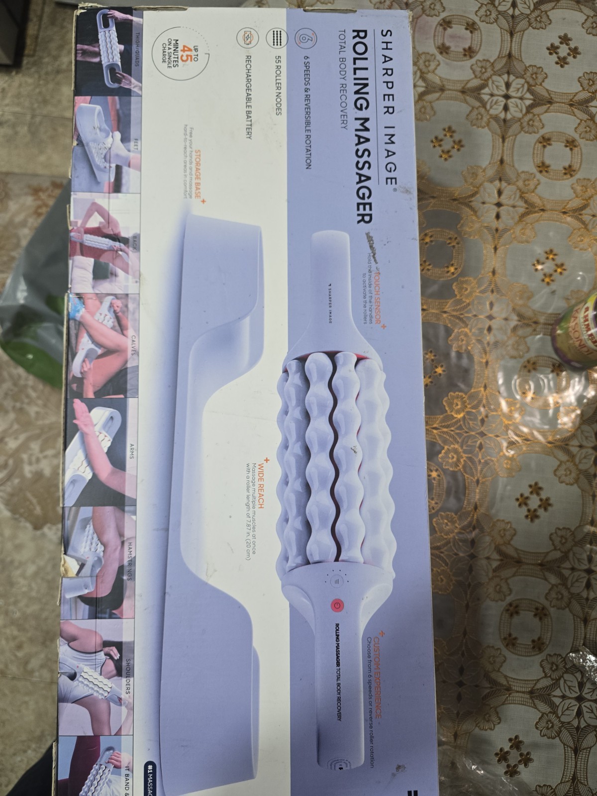 Sharper Image Rolling Massager with Ergonomic Handle