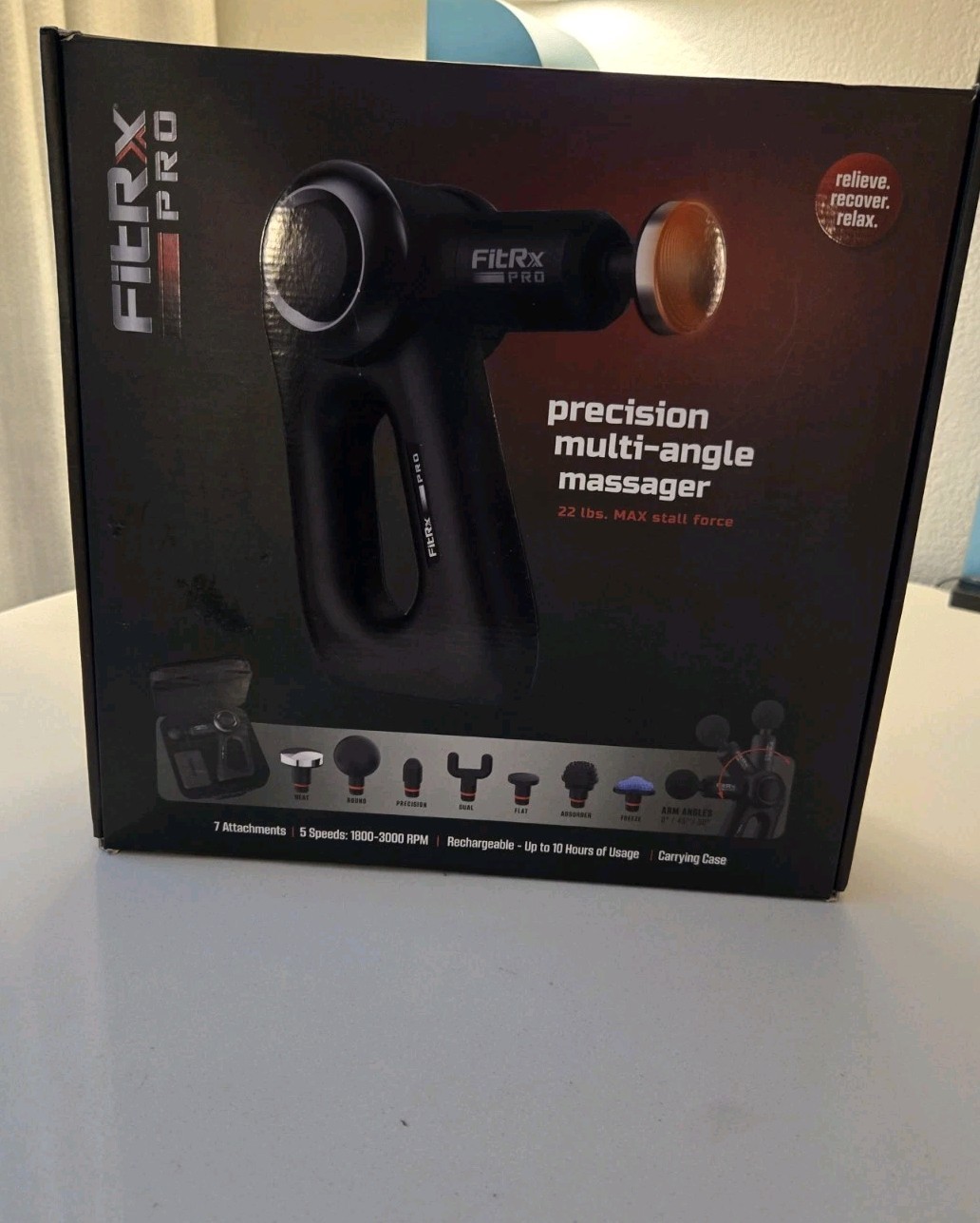 FitRx PRO Handheld Therapeutic 5 Speeds Percussion Multi-angle Massager~NEW~