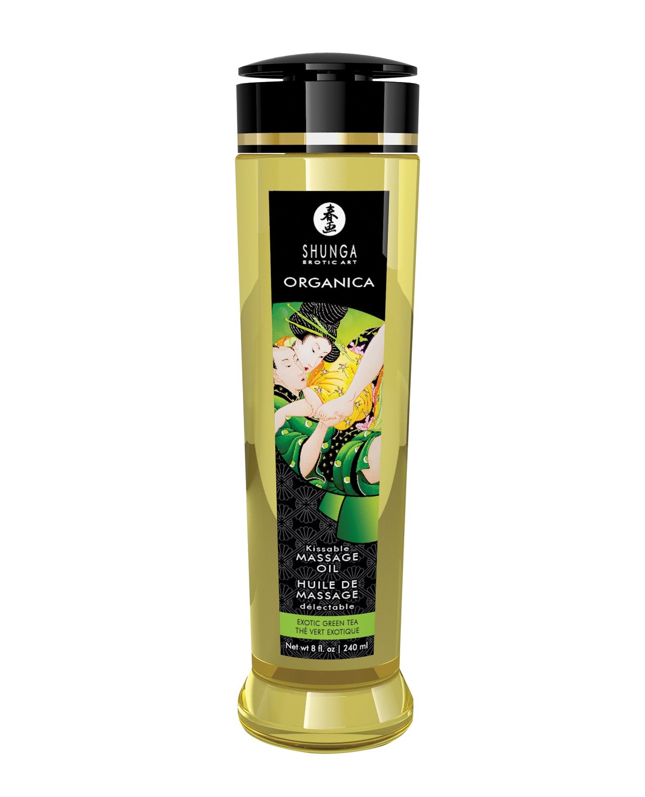 Shunga Organica Kissable Massage Oil – 8 oz Exotic Green Tea
