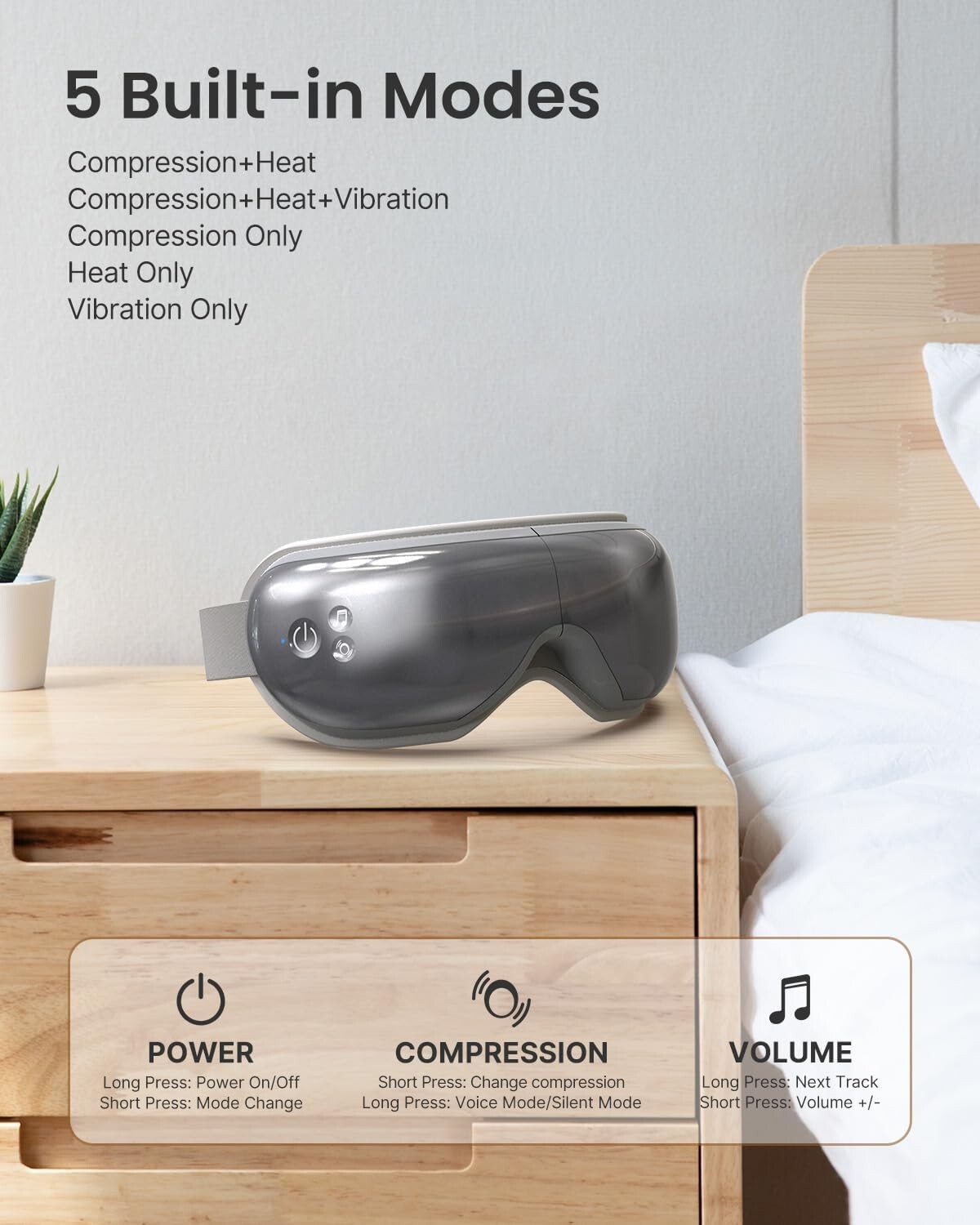 Electric Vibration Eye Massager w/ Bluetooth Eye Relieve Fatigue relaxing Machin