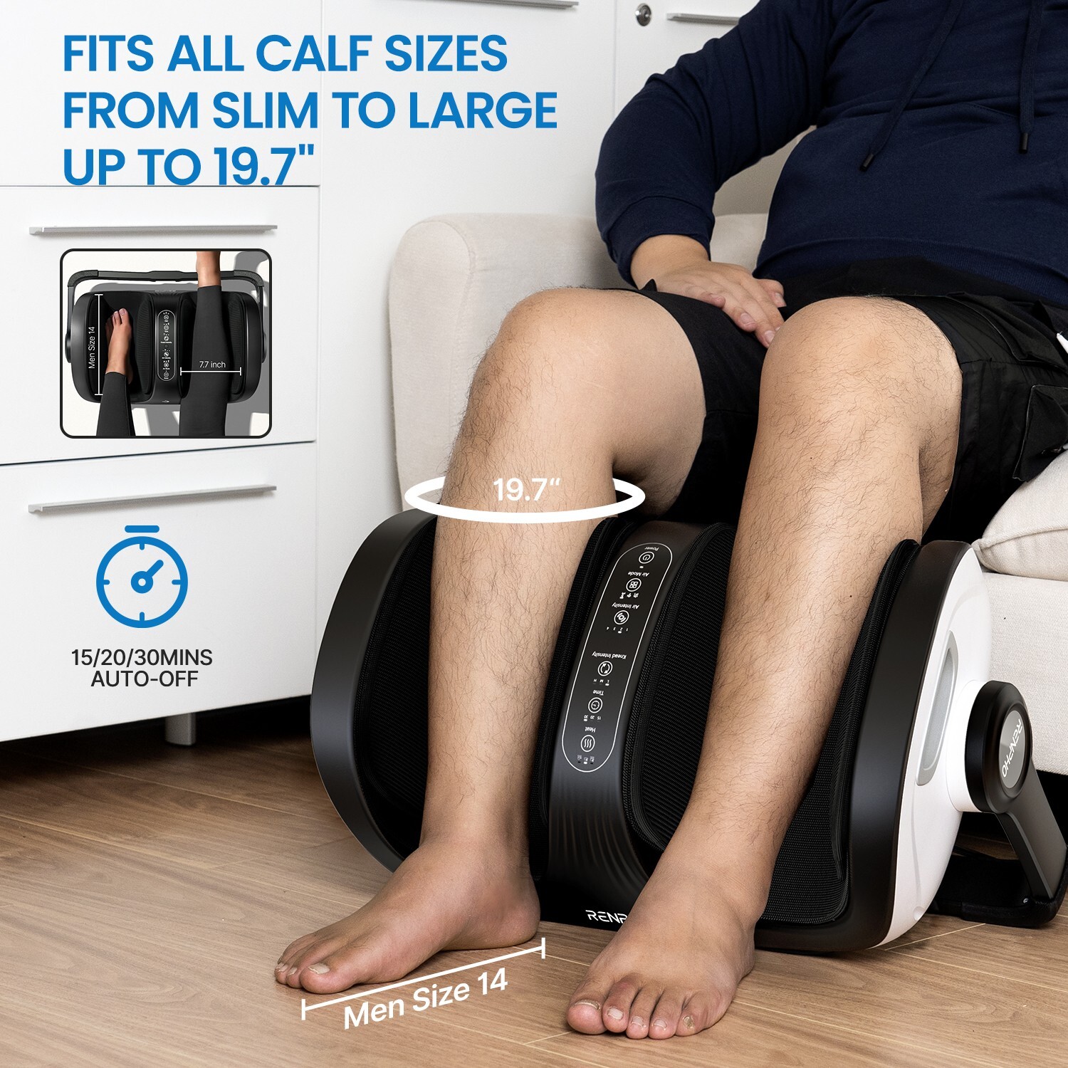 RENPHO Shiatsu Foot Massager with Heat Foot & Calf Massager Remote Control Gift
