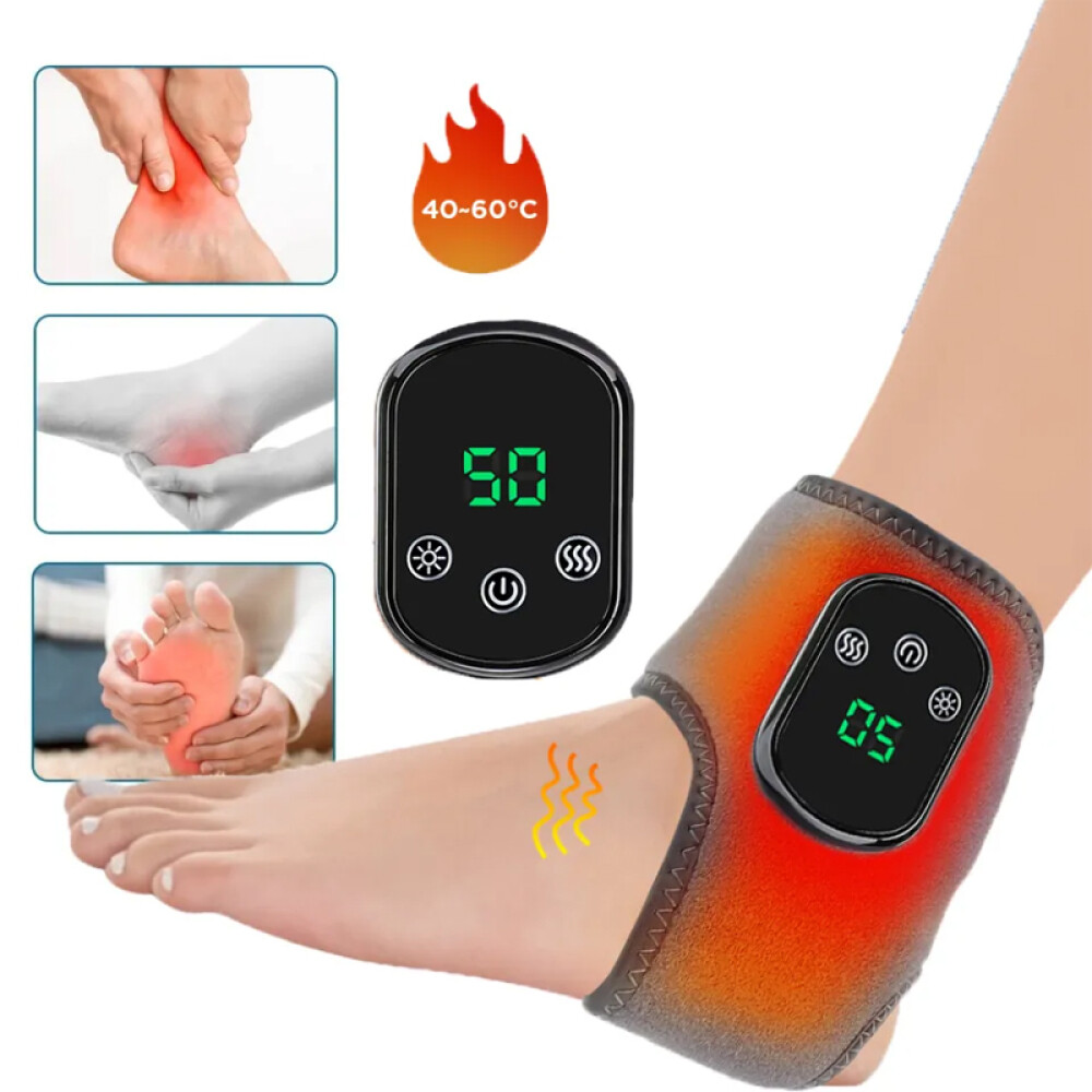 USB Electric Foot Ankle Massager 3 Modes Vibration Hot Compress PainRelief Gift
