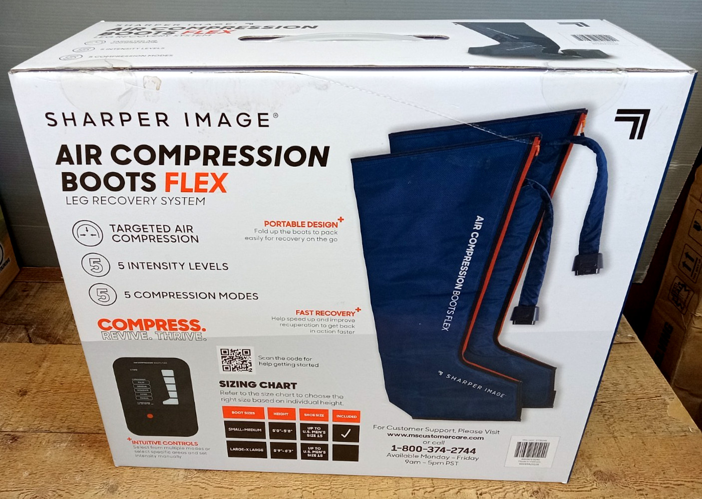 Sharper Image Air Compression Boots Flex Leg Recovery System Small-Med 5’0″ 5’8″