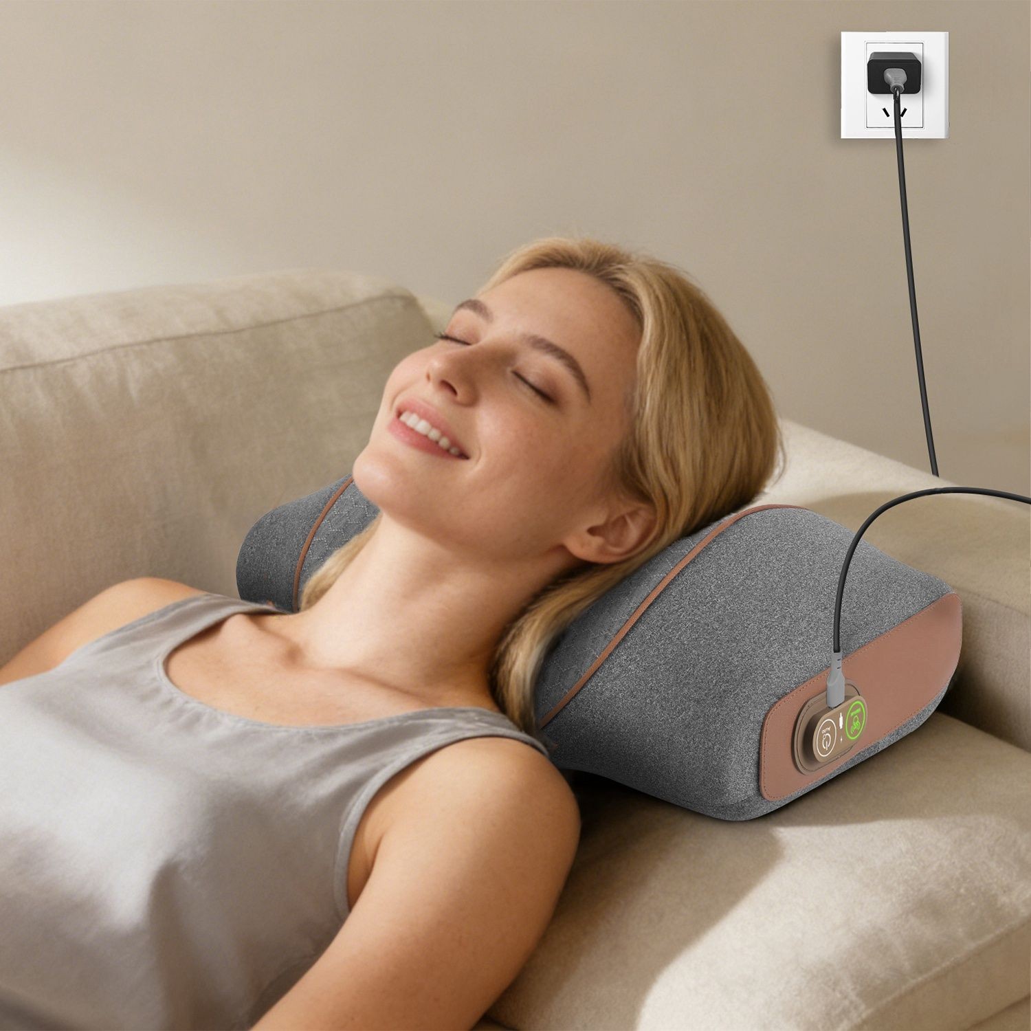 3-in-1 Neck Massager Pillow Ergonomic Massager with Heating Vibration Air Compre