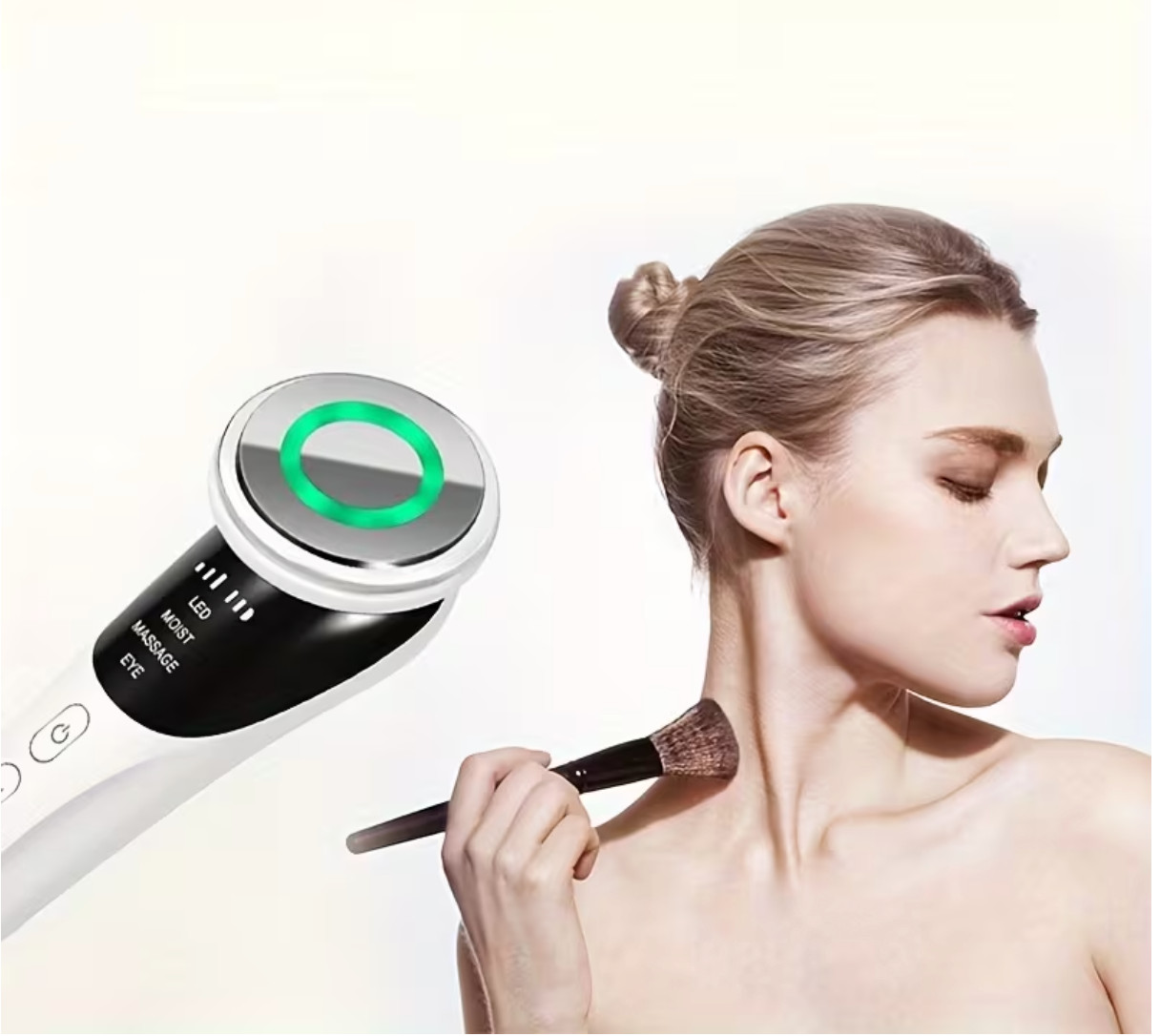 Facial & Neck 4-in-1 Massager with LED Light, Vibration & Heat – Portable Beauty