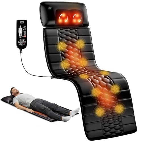 Shiatsu Full Body Massage Mat with Heat, 10 Vibrating Motors, Pain Relief